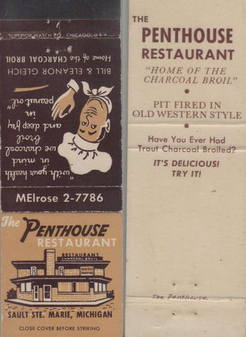 Skyline Motel (Penthouse Restaurant) - Penthouse Matchbook